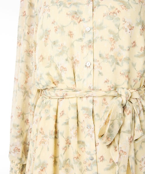 Smocked Cuff Floral Print Dress. Style ESQ14040