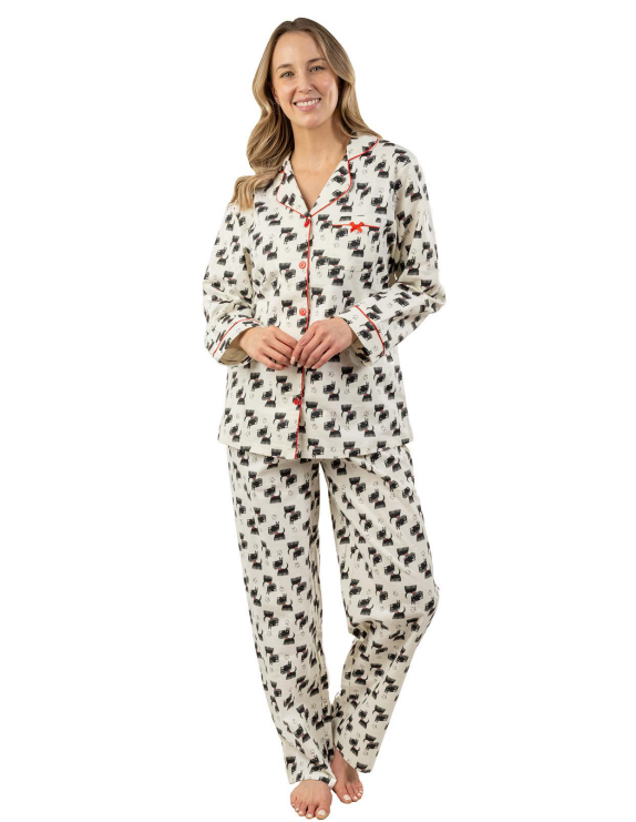 Scottie Flannel 2 Piece PJ Set. Style PL120-1
