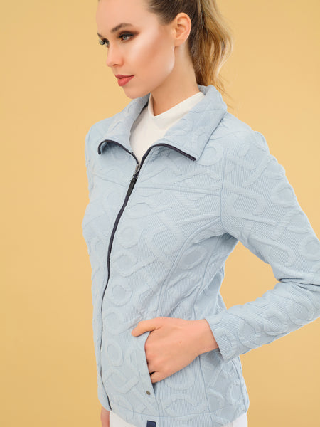Textured Cozy Jacket in Blue or White. Style DOLC73206