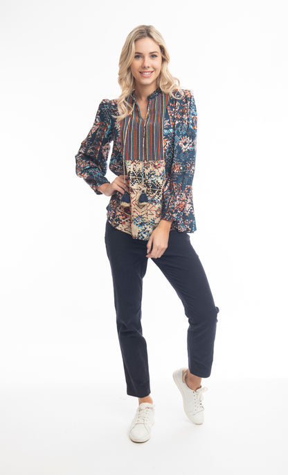 Strauss Embroidered Printed Blouse. Style ORI92061