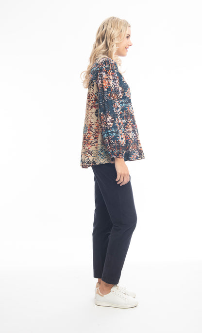 Strauss Embroidered Printed Blouse. Style ORI92061