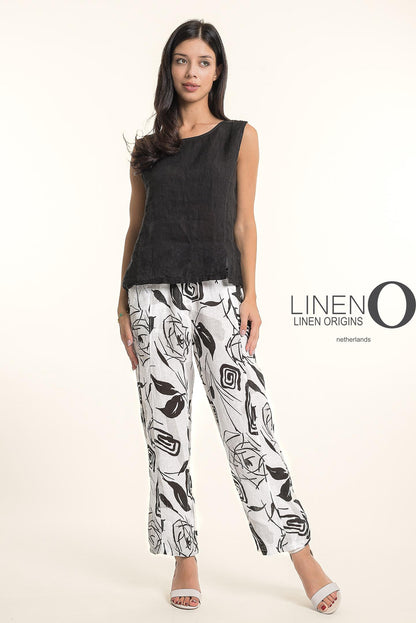 Sleeveless Round Neck Linen Tank. Style LOTP1683