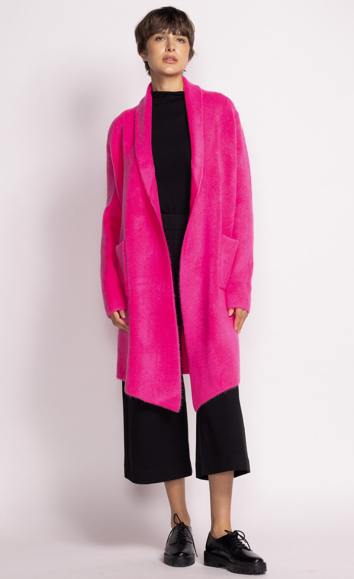 Stockport Knit Fucshia Cardigan. Style PMSW1972F24F