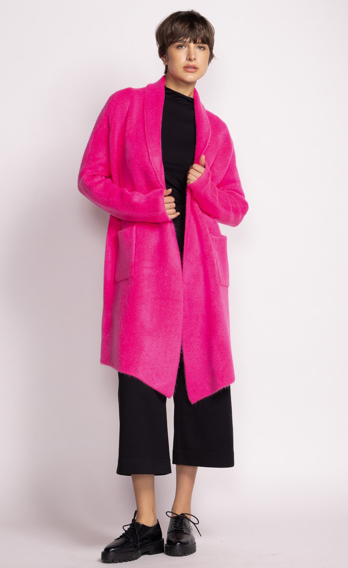 Stockport Knit Fucshia Cardigan. Style PMSW1972F24F