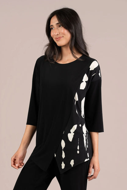Kite Front Top Block Print 3/4 Sleeve. Style SI22448BP-2
