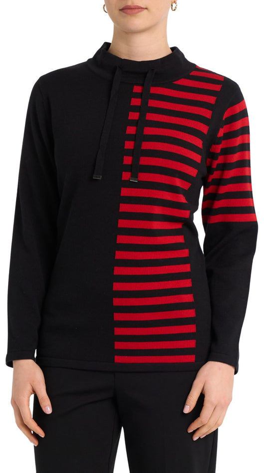 Drawstring Cowl Neck Pullover Sweater. Style MI25035