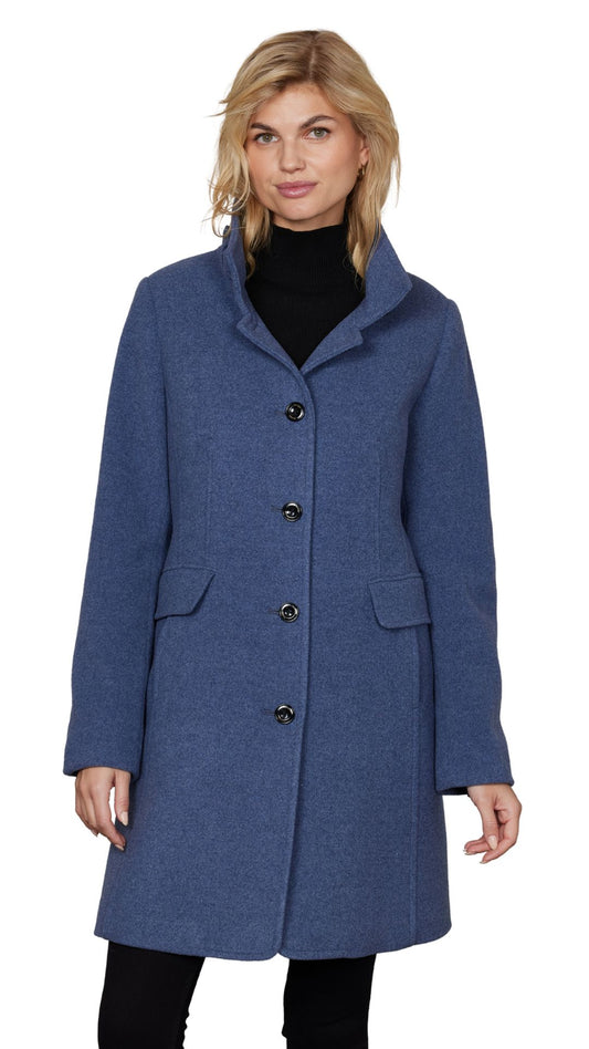 Button Front Long Felt Pea Coat. Style JUN2016-15