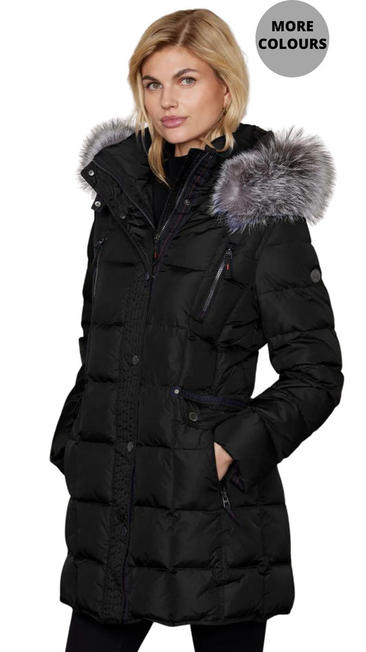 Mary Fox Fur Trim Outerwear. Style JUN2060