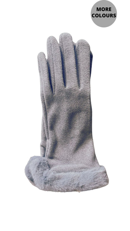 Faux Fur Trimmed Gloves. Style CLWGC2835