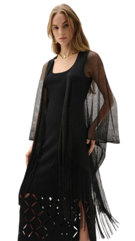 Boxy Mesh Fringe Hem Cover-Up. Style JR262973