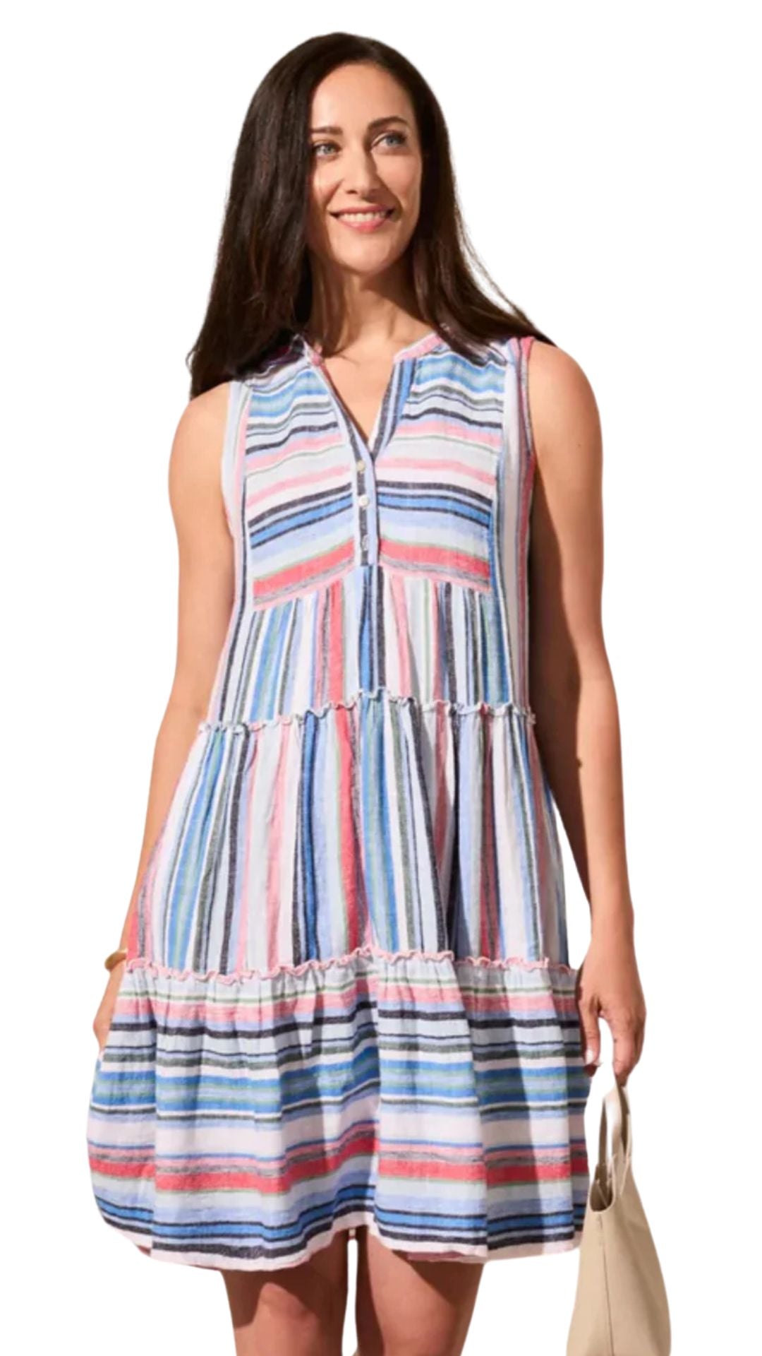 Striped Tiered Dress. Style TR5386O-4400