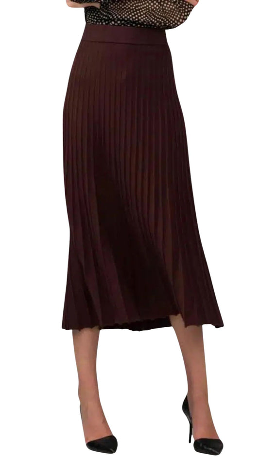 Pleated Pull On Midi Skirt. Style ALSA44178