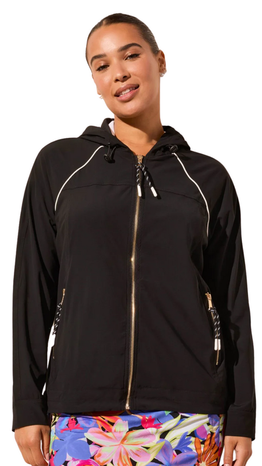 Contrast Detail Stretch Hooded Jacket. Style TR2086O-3668