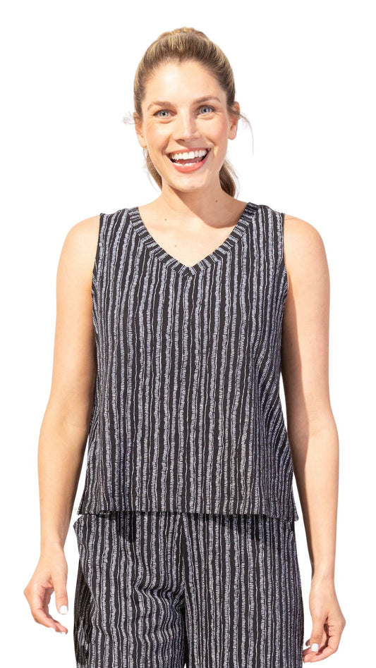 Little Line Striped Print Tank. Style ESCE13914