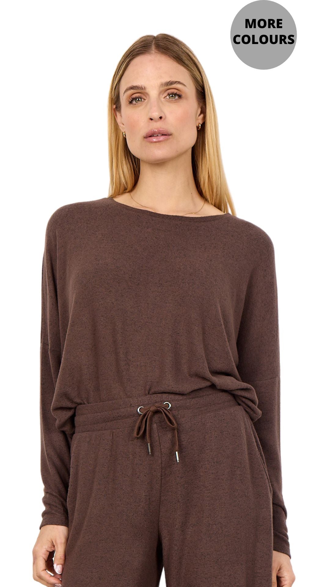 Soft Long Sleeve Drop Shoulder Top. Style SOYA4PF24788