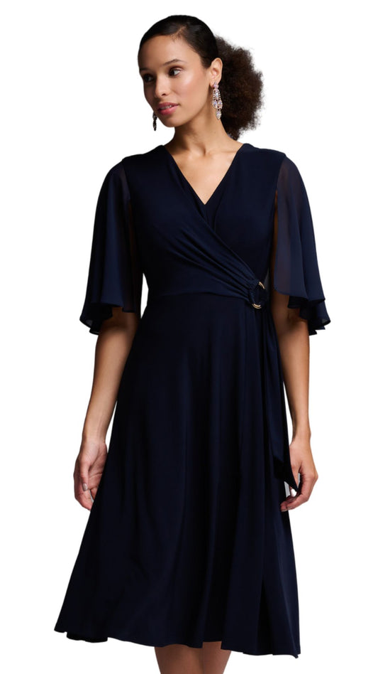 Sheer Sleeve Side Tie Dress. Style JR231757