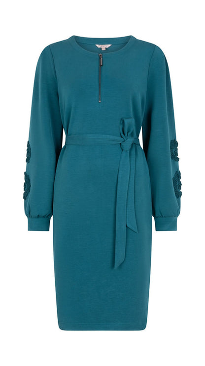 Embroidered Arm Tie Belt Sweater Dress. Style ESQW2505703