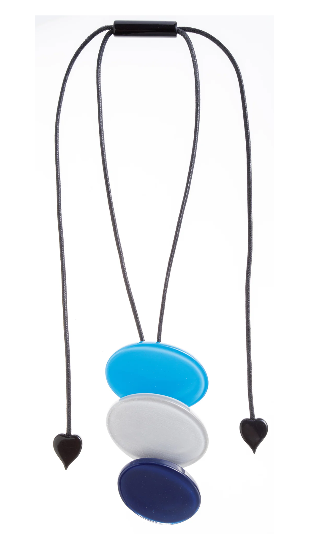 Passion Collection - Verticle Navy/Light Blue/Silver Bead Necklace. Style 9430201PAS3Q00