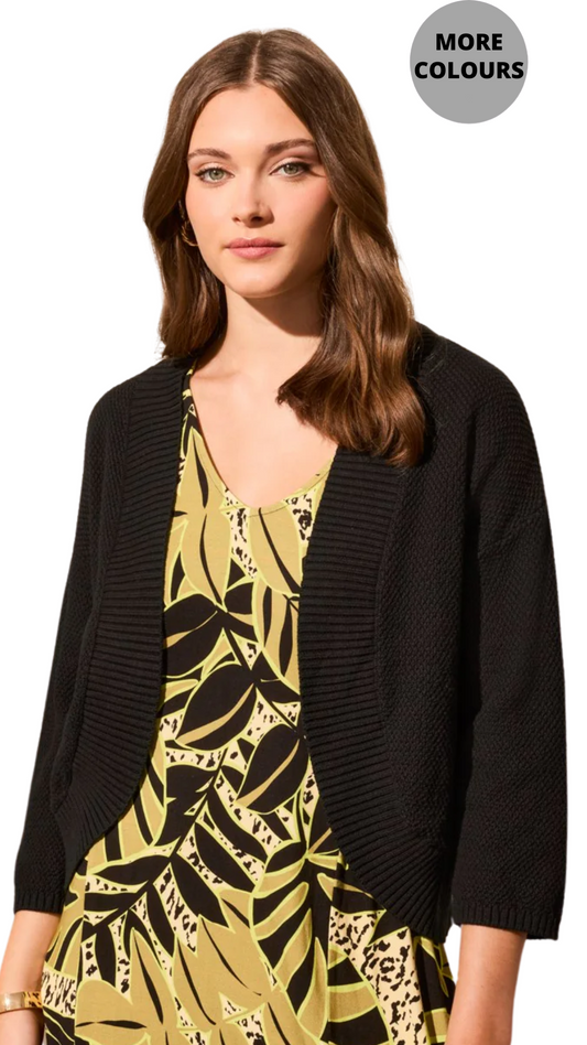 Cotton Curved-Hem Cocoon Cardigan. Style TR2205O-576