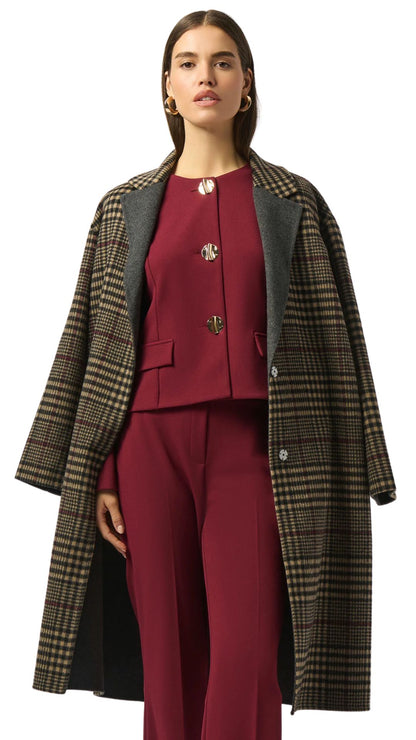 Plaid Wool Blend Double Faced Coat. Style JR253946