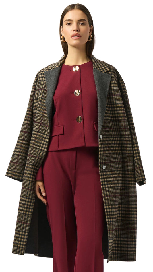 Plaid Wool Blend Double Faced Coat. Style JR253946