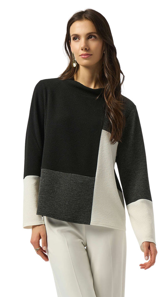 Jacquard Knit Colour-Block Boxy Sweater. Style JR253236