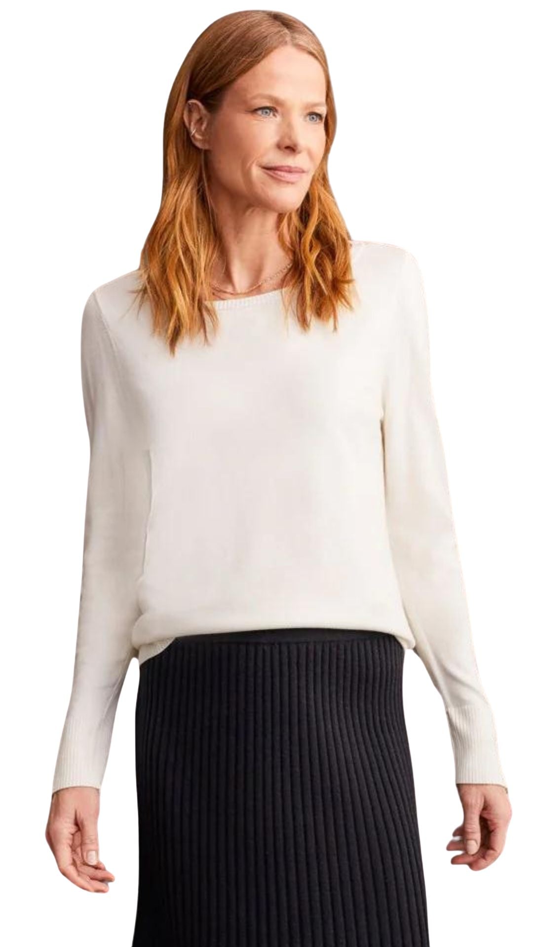 Boat Neck Button Sleeve Sweater. Style TR1919O-835