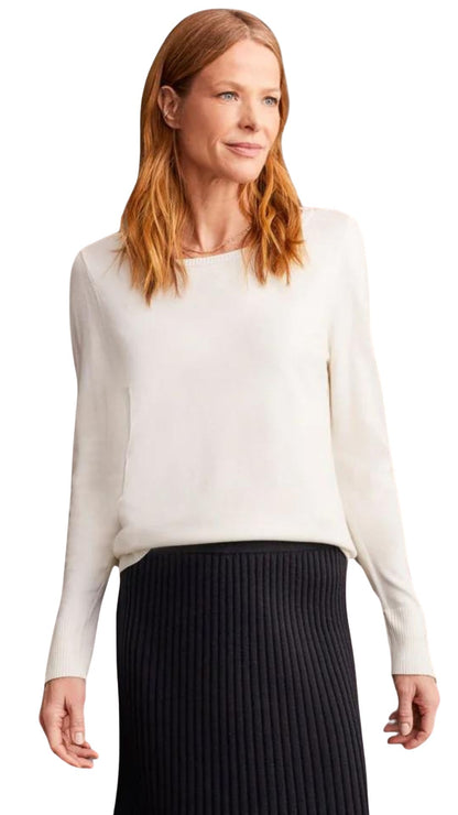 Boat Neck Button Sleeve Sweater. Style TR1919O-835