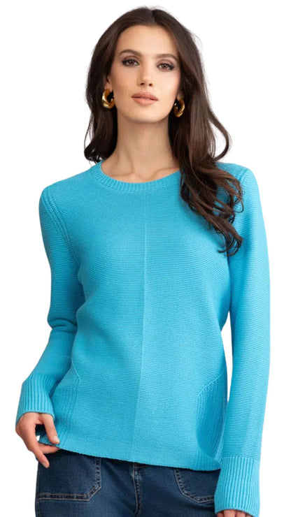 Teal Knitted Long Sleeve Sweater. Style ALSA46088