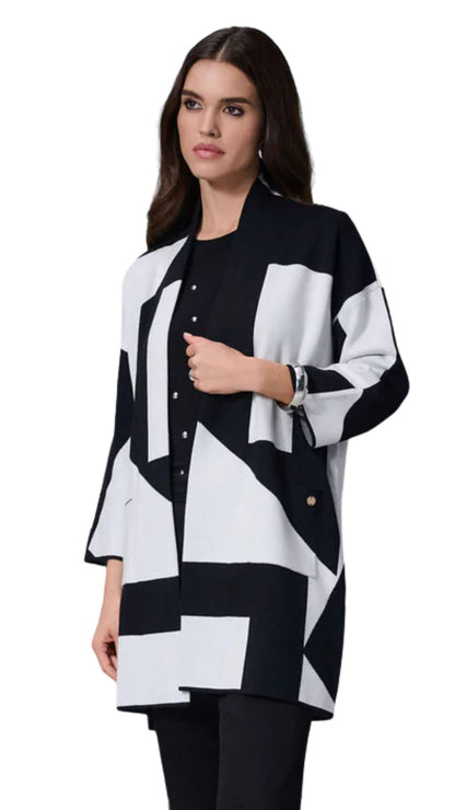 Jacquard Sweater Knit Colour-Block Cover-Up. Style JR253901