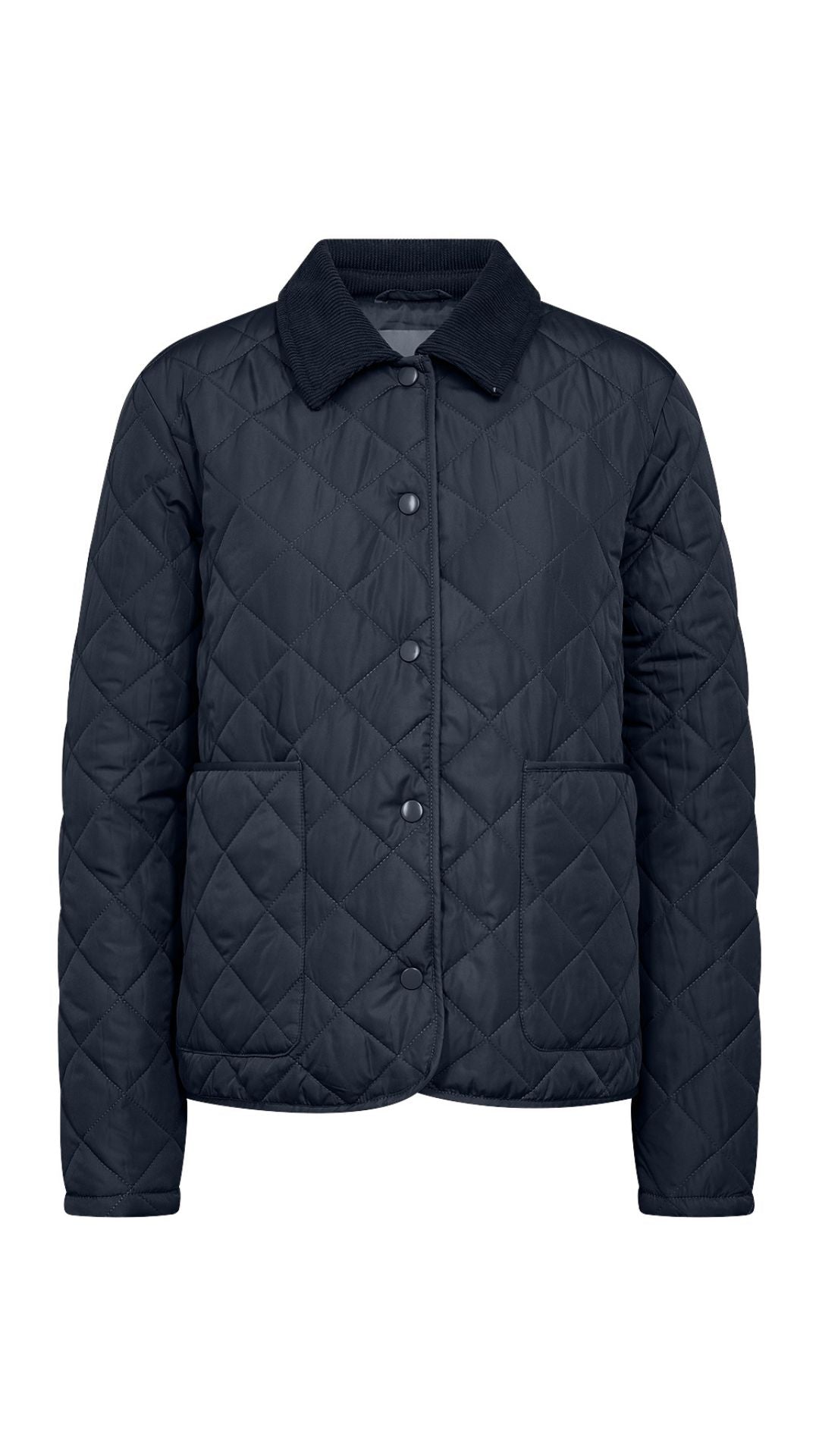 Corduroy Collar Quilted Jacket . Style SOYA4PF40707