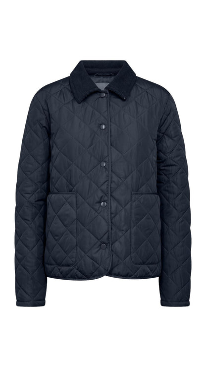 Corduroy Collar Quilted Jacket . Style SOYA4PF40707