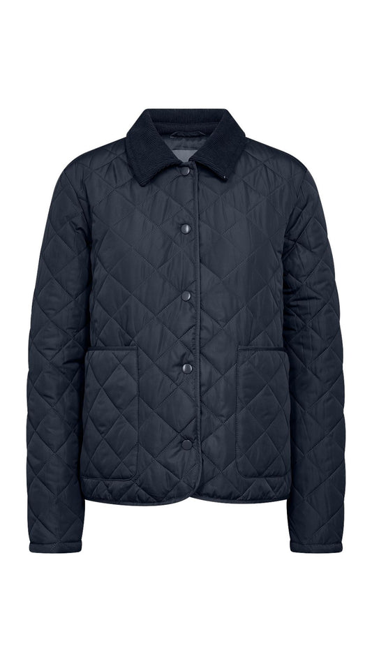 Corduroy Collar Quilted Jacket . Style SOYA4PF40707