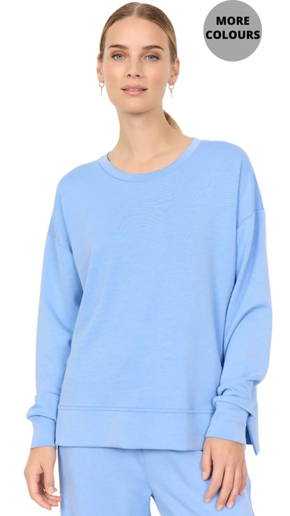 Soft Modal Side Slit Sweatshirt. Style SOYA4S26426