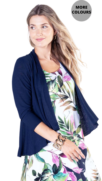 Rounded Flare Shirttail Light Cardigan. Style JDA5151