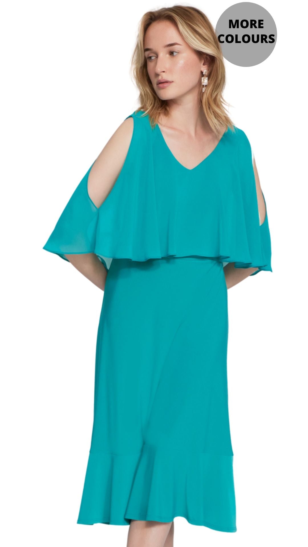 Silky Knit Chiffon Fit & Flare Dress. Style JR241706