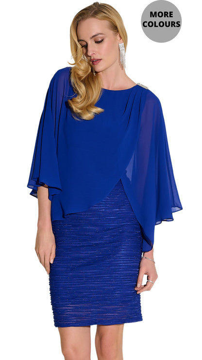 Signature Cascade & Chiffon Sheath Dress. Style JR251720