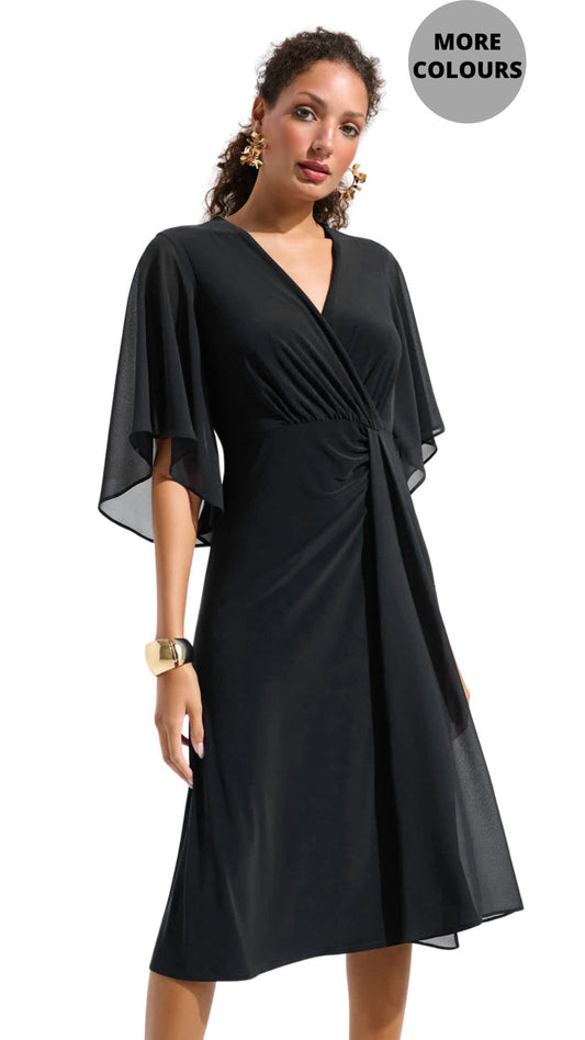 Fit & Flare Chiffon Sash Wrap Dress. Style JR261710