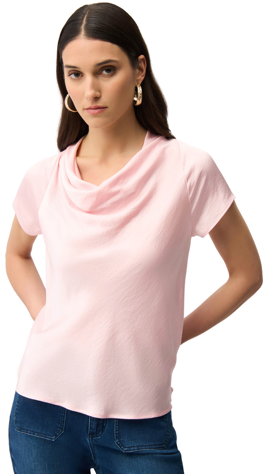 Recycled Satin Top With Cowl Neckline. Style JR261195