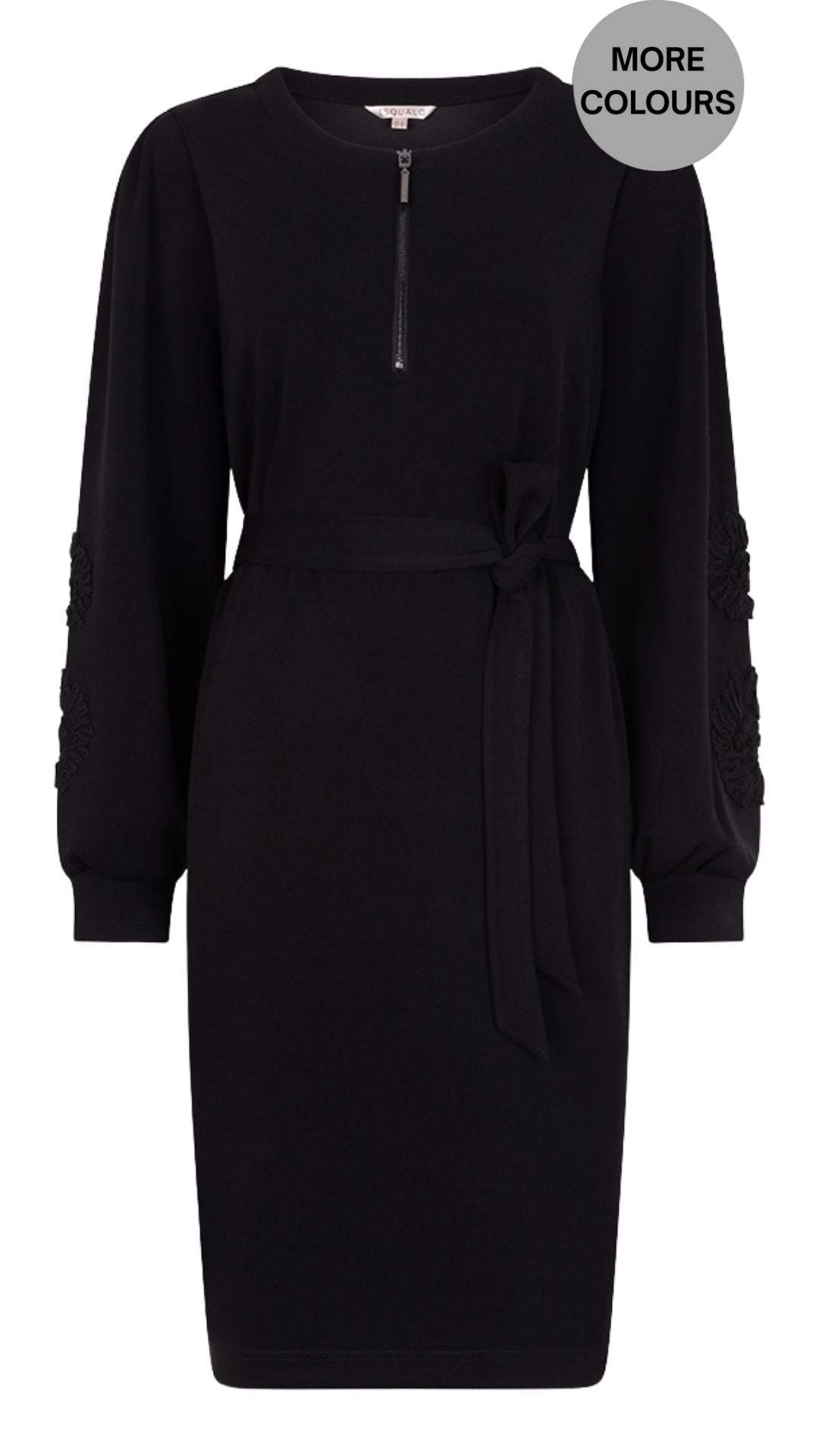 Embroidered Arm Tie Belt Sweater Dress. Style ESQW2505703