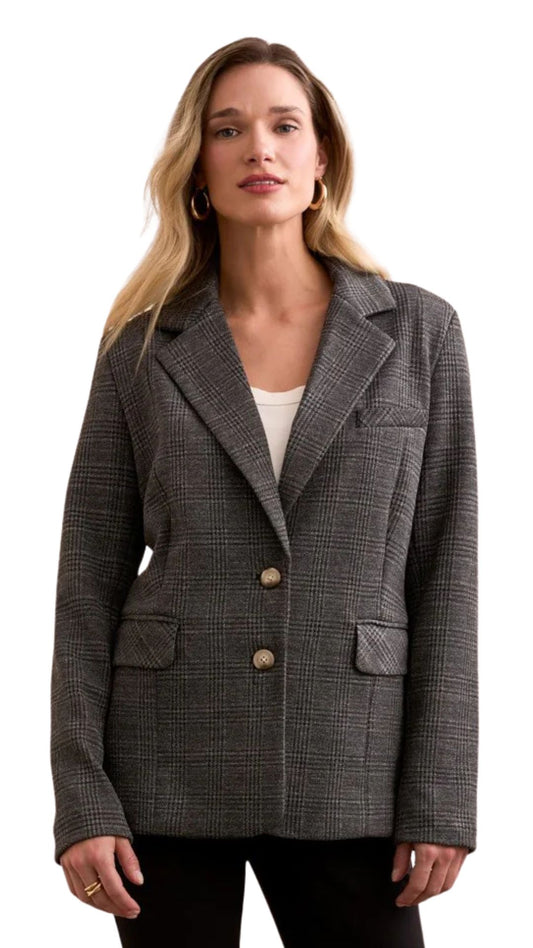 Textured Knit Roll-Sleeve Lined Blazer. Style TR2348O-8332