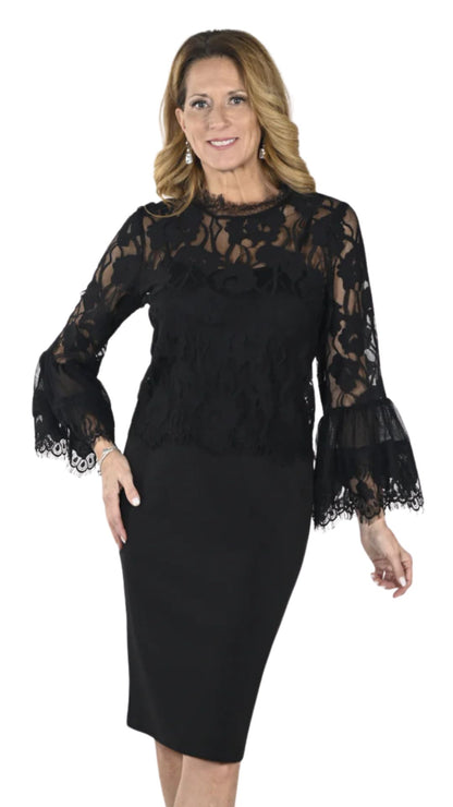 Black Sleek Pencil Skirt. Style FL239163
