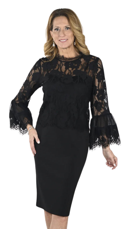 Black Sleek Pencil Skirt. Style FL239163
