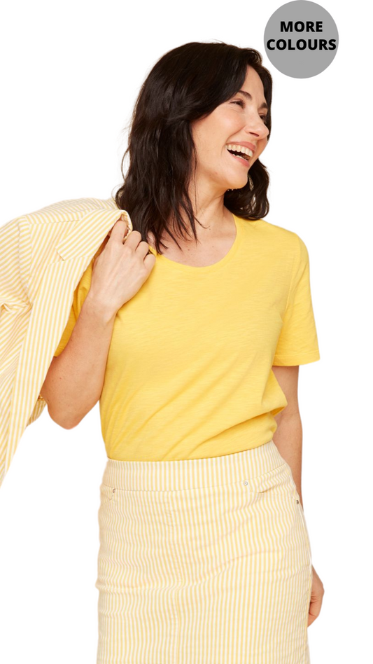 Short Sleeve with Button Detail Top. Style REN7781-89G