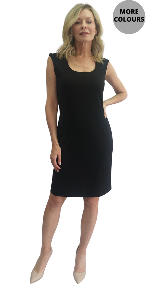 Solid Sleeveless Knee Length Dress. Style SW47207