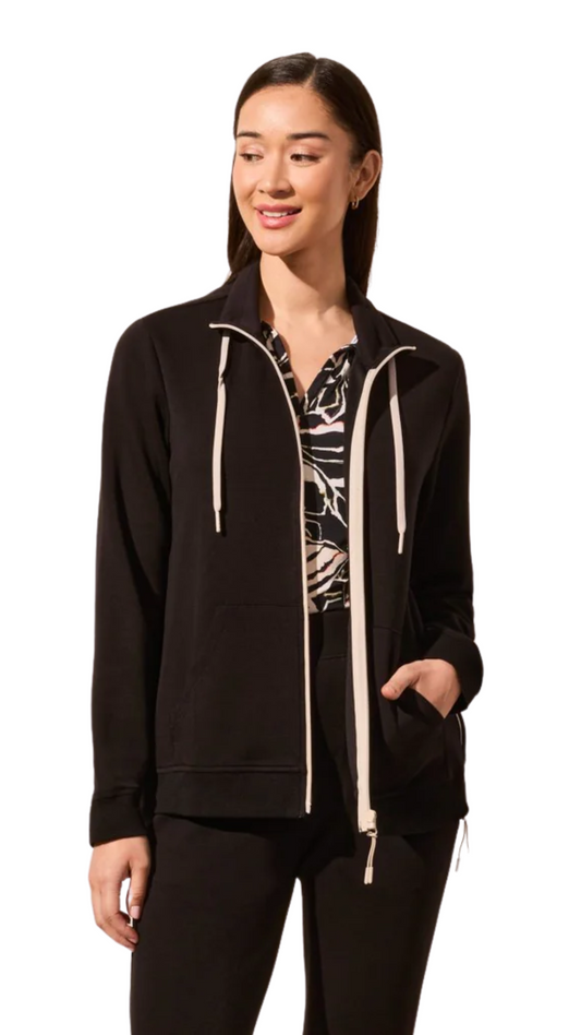Techno Lux Textured Mock Neck Cardigan. Style TR2064O-3390