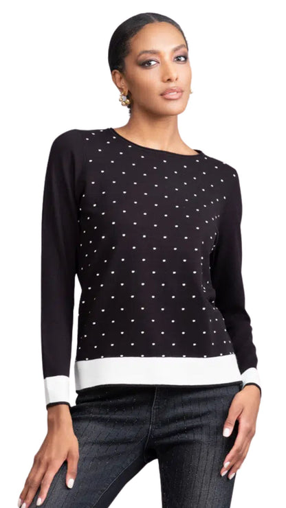 Round Neck Small Dots Sweater. Style ALSA46352