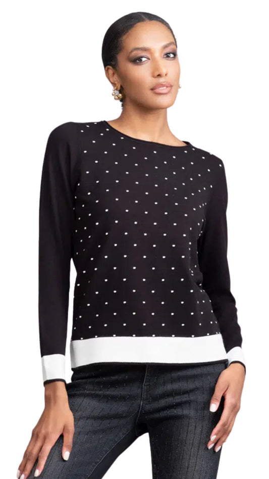 Round Neck Small Dots Sweater. Style ALSA46352