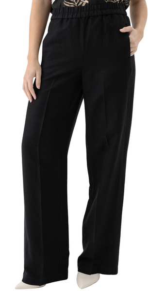 Pull On Wide Leg Linen Blend Pant. Style REN10045-2151