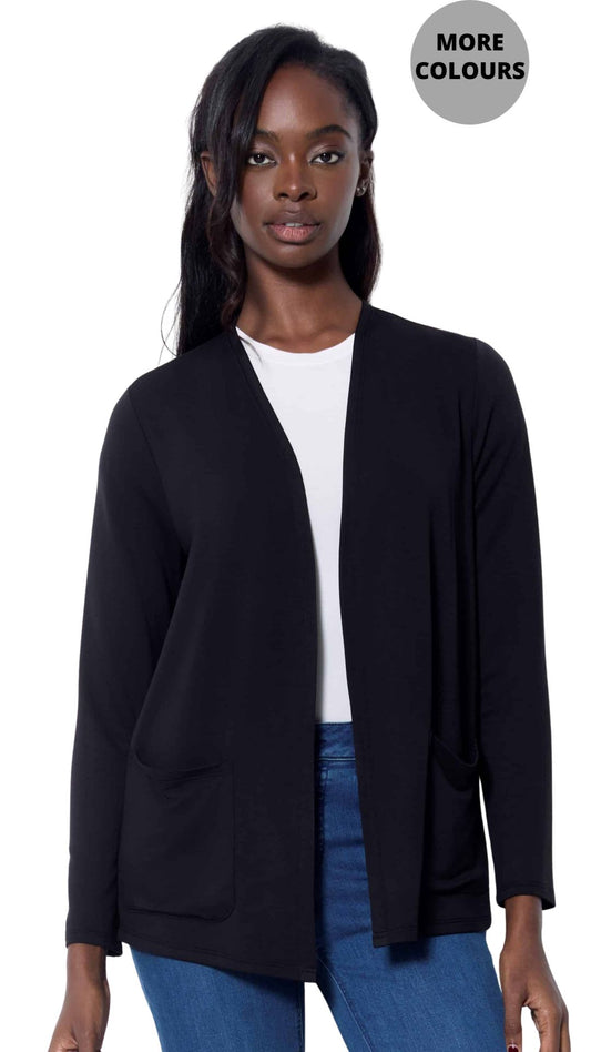 Long Sleeve Solid Colour Open Front Cardigan. Style UP30413